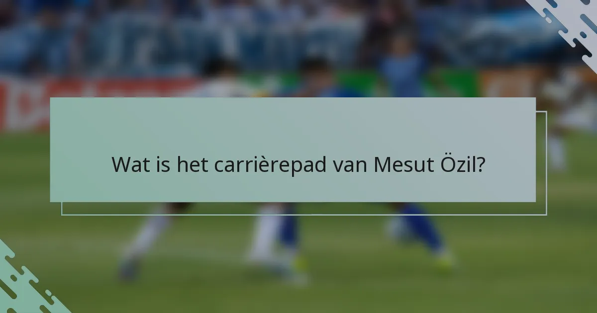 Wat is het carrièrepad van Mesut Özil?