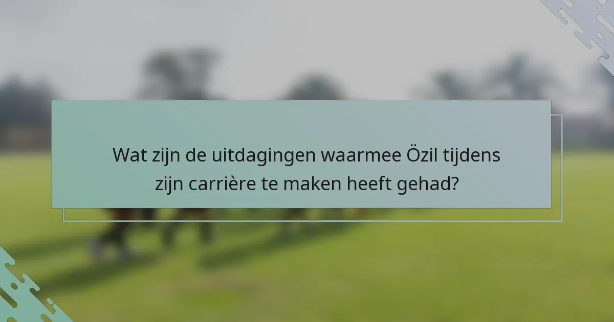 Wat zijn de uitdagingen waarmee Özil tijdens zijn carrière te maken heeft gehad?